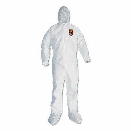 KLEENGUARD A30 Hood and Boots Splash/Particle Protection Coverall, 5X-Large, White, 25PK 27238